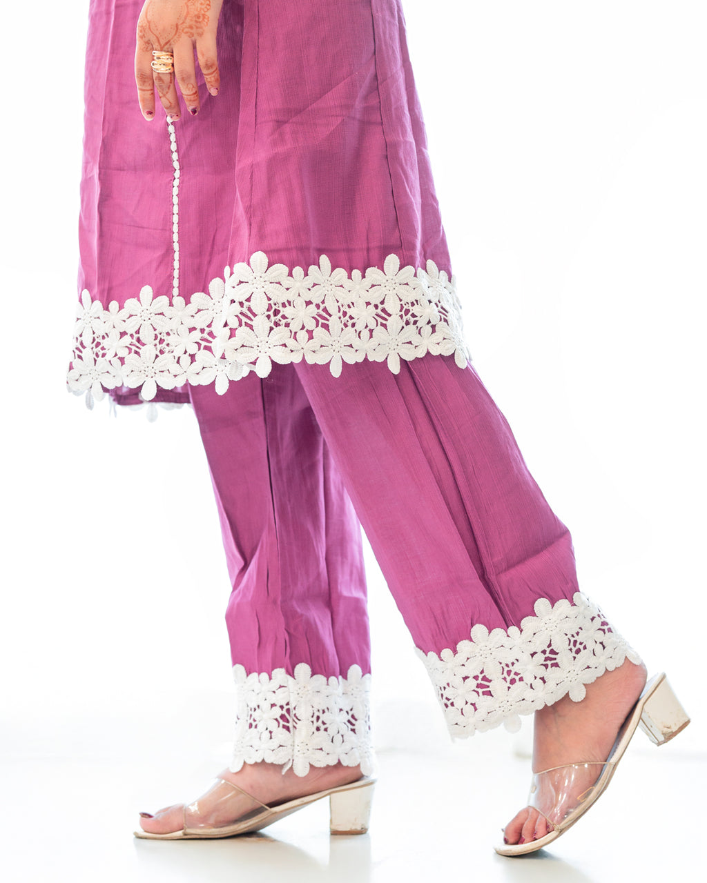 Aarzoo Mauve Lace Cord Set