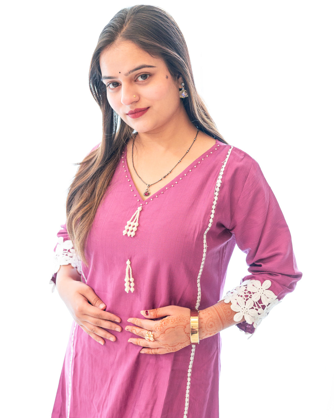Aarzoo Mauve Lace Cord Set