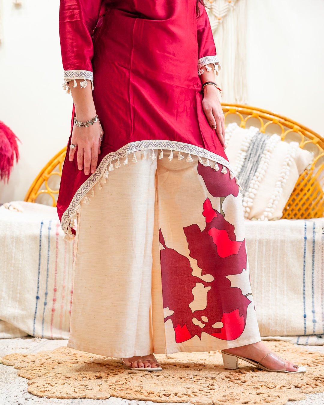 The 'Shakti' Maroon Kurta & Palazzo Outfit