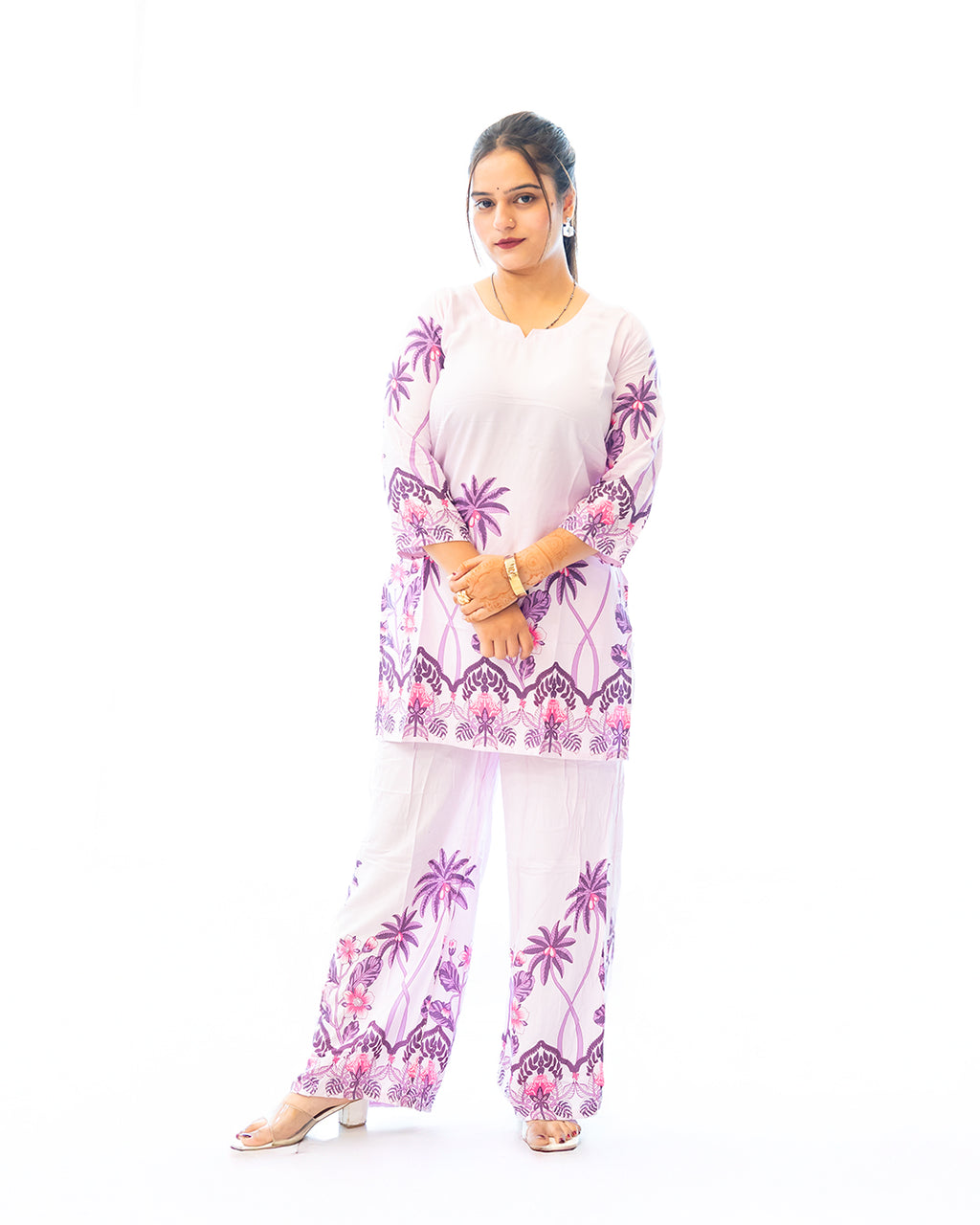 Oasis Purple & White Resort Wear Co-ord Set