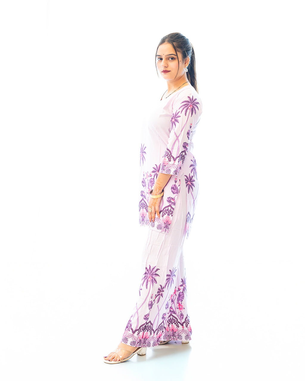 Oasis Purple & White Resort Wear Co-ord Set