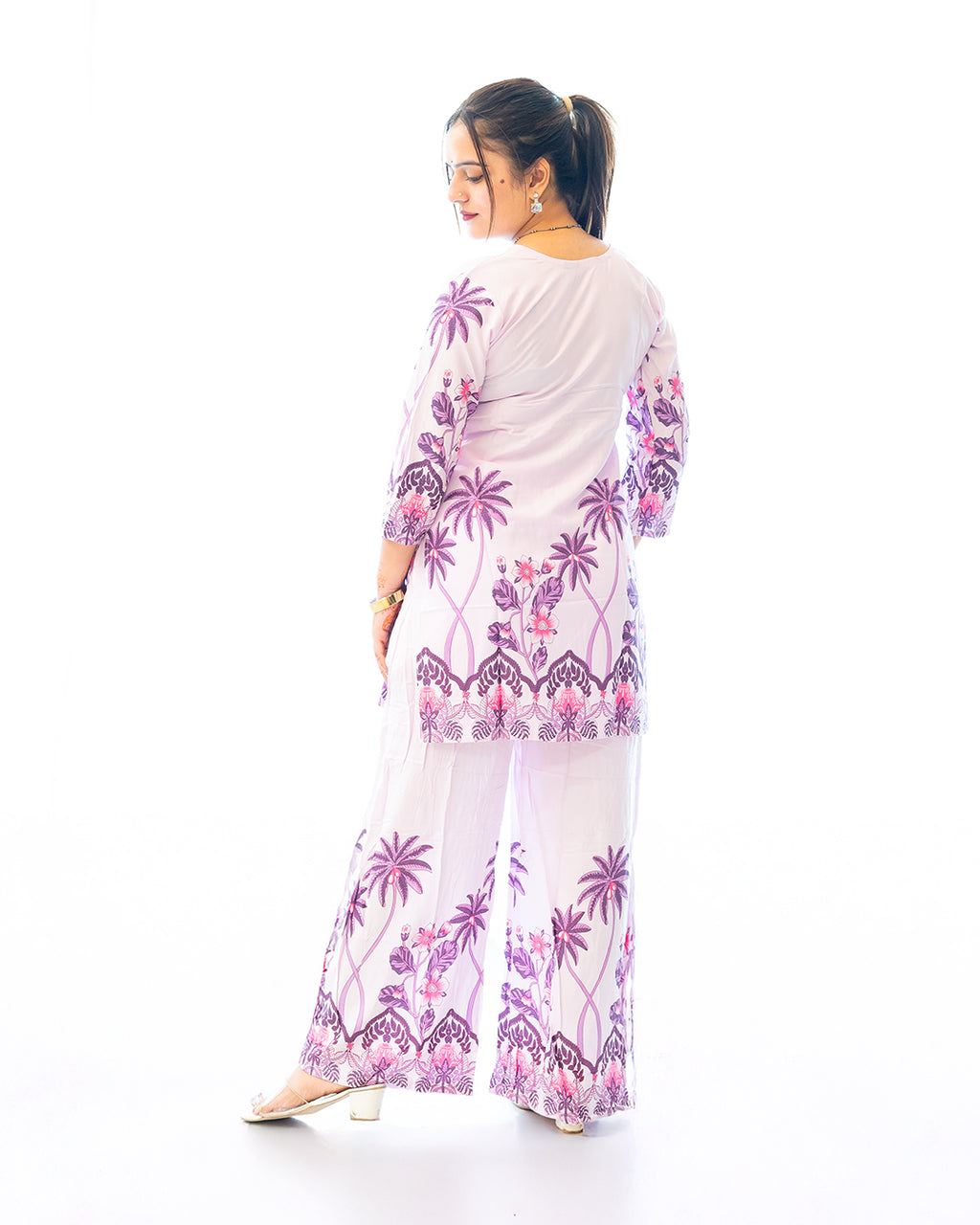 Oasis Purple & White Resort Wear Co-ord Set