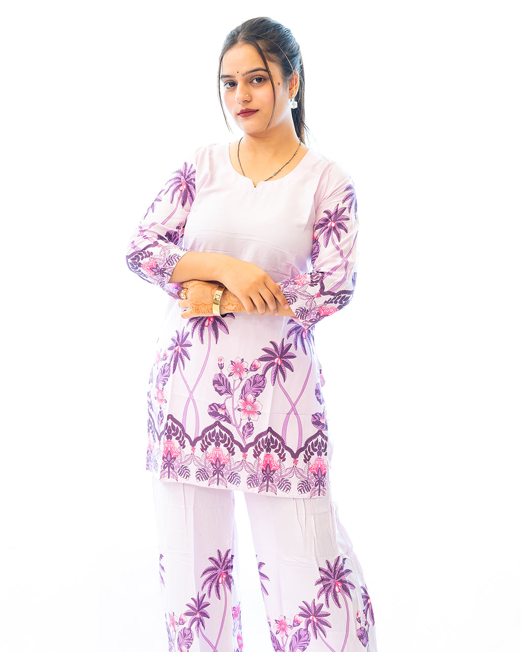 Oasis Purple & White Resort Wear Co-ord Set